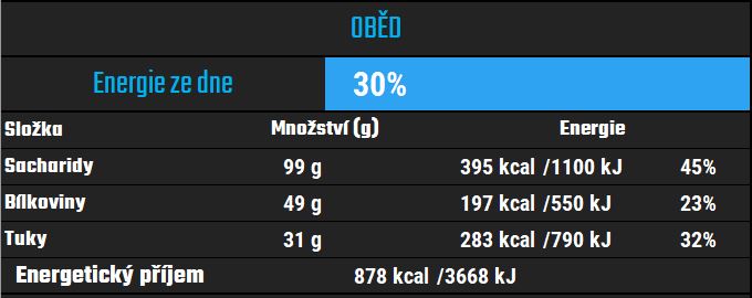 Jídelníček na míru - energetický příjem- - oběd